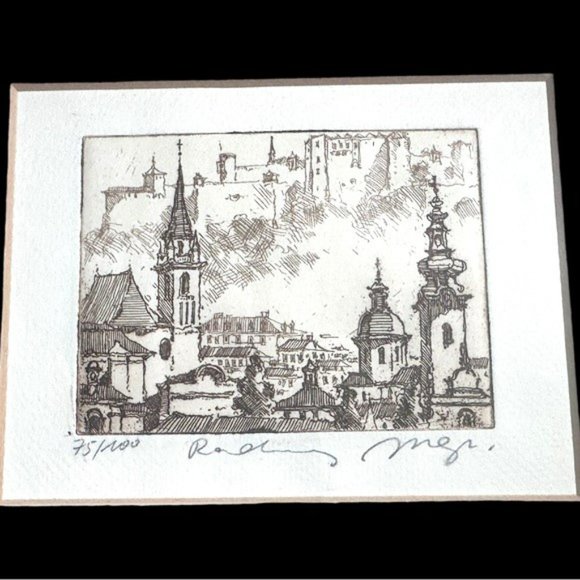 SET OF 2 BEAUTIFUL MINIATURE FRAMED ETCHINGS - Picture 9 of 15